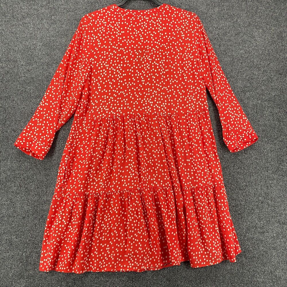 Joules Dress Womens 6 Red Polka Dots Tiered Boho Cottagecore Peasant‎ Western - Picture 5 of 10